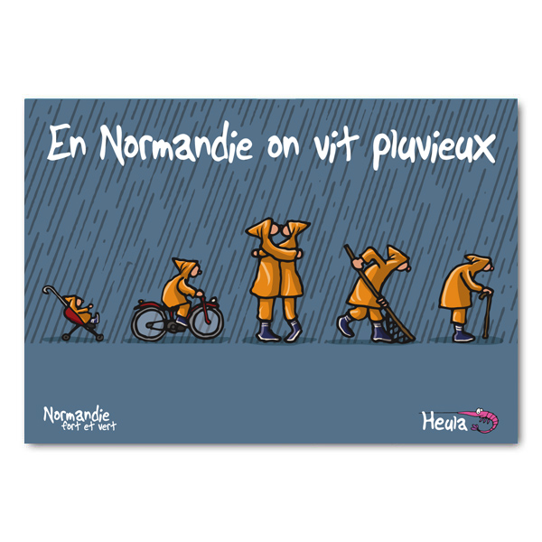 [75HE-213] Carte postale Pluvieux