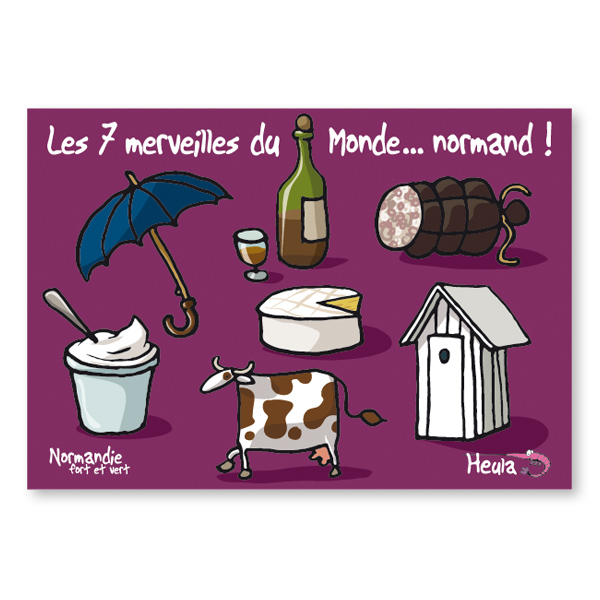 [75HE-245] Carte postale 7 merveilles du Monde