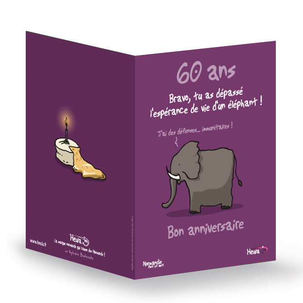 CP souhait Anniv 60 ans avec enveloppe
