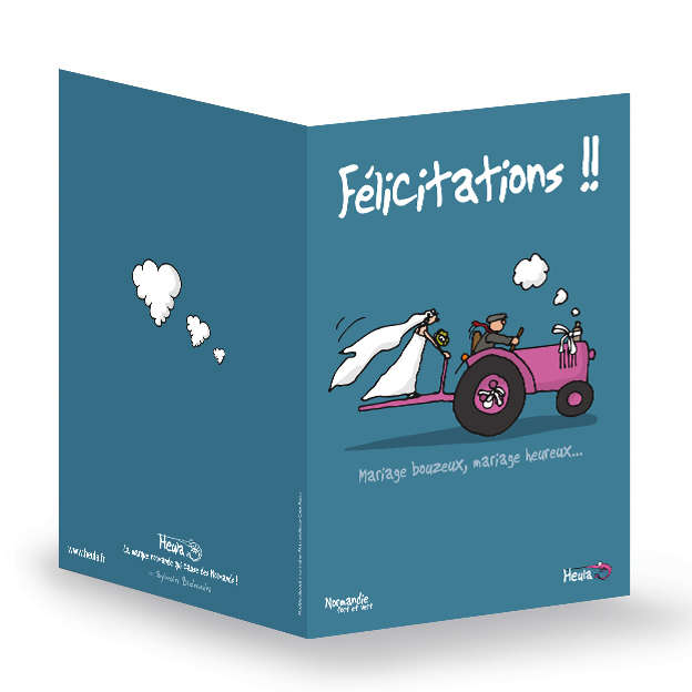 CP souhait Mariage bouzeux avec enveloppe